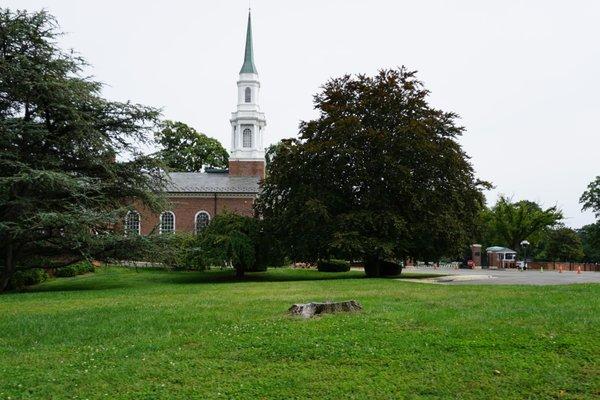 Old Post Chapel with the Fort Myer Gate into Arlington National Cemetery on the right