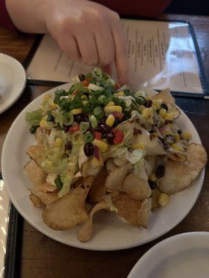 Half order of Irish nachos with different chips