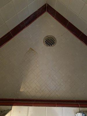 Stained and unclean shower