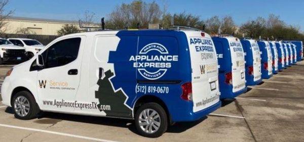 Fully Stocked vans to ensure your appliance is repaired as quickly as possible!