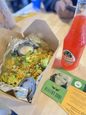 House Fried Rice special with a Jarritos Fruit Punch