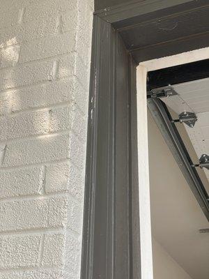 Door frame painted in late June 21, chipped, peeling August 21. NO RESPONSE ON WHEN PAID JOB TO BE REPAIRED.