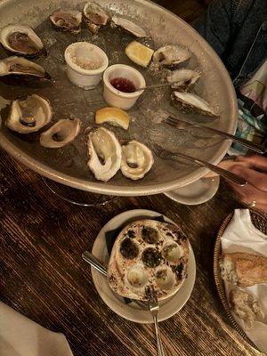 Oysters and escargot