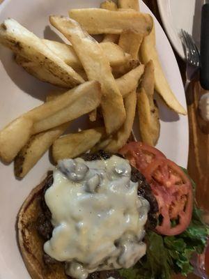 Mushroom Swiss burger