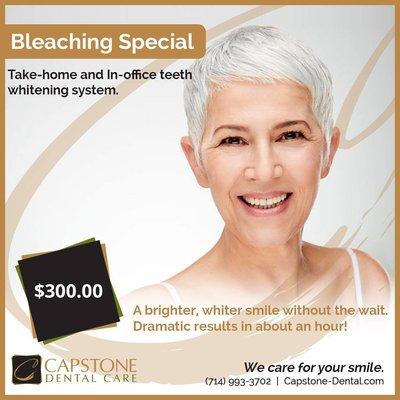 Have you taken advantage of our bleaching special yet? Contact us today! 714.993.3702.