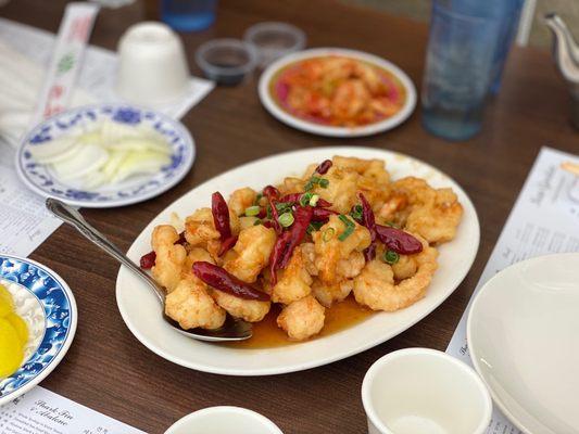 Sauteed fried shrimp