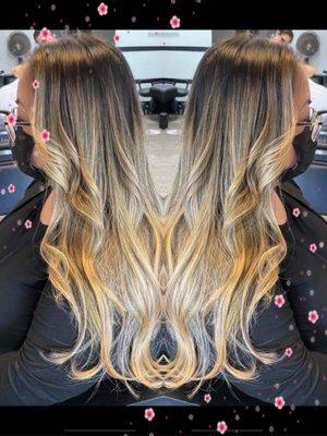 Honey blonde balayage