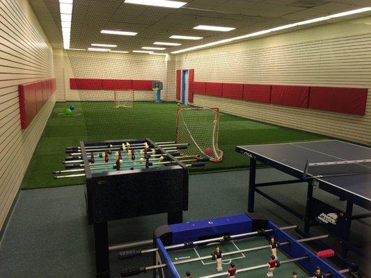 Foosball tables & practice area