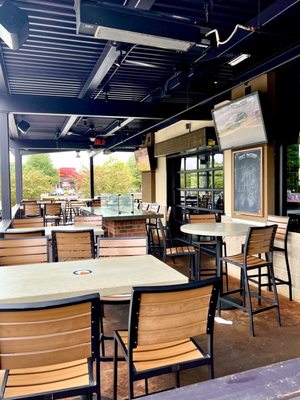 Some covered outdoor seating