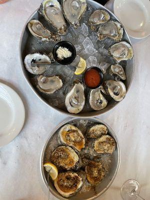 Raw oysters and half dozen oyster orleans