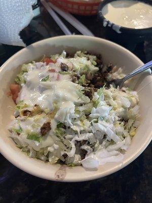 Taco/burrito bowl from the "fast lane"