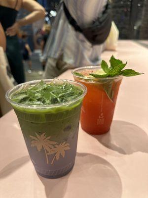 strawberry lemonade + matcha ube