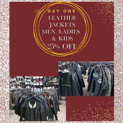 12 DAYS OF CHRISTMAS DAY 2  ALL MENS, LADIES, & KIDS LEATHER JACKET ARE 25% OFF