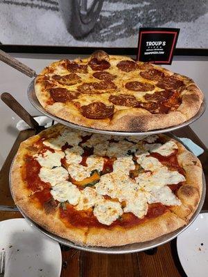 You cannot go wrong with the margherita and classic pepperoni pizzas!