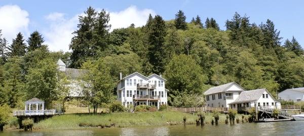 Skamokawa Resort features a general store, hotel, vacation rentals, a conference room, and dock on the lower Columbia River.