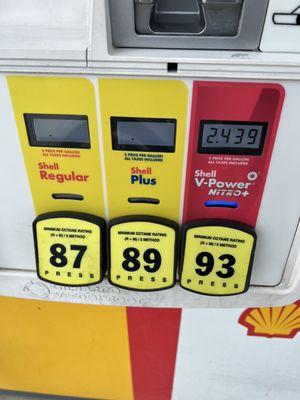 $2.43 for Supreme after $1.20 off per gallon