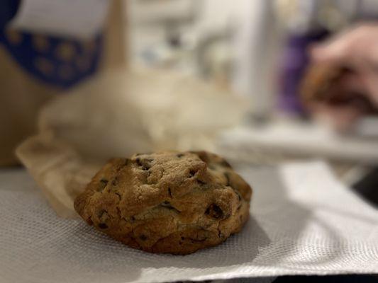 Chocolate chip cookies are thick!! Like 2- 1/2 cookies in one.