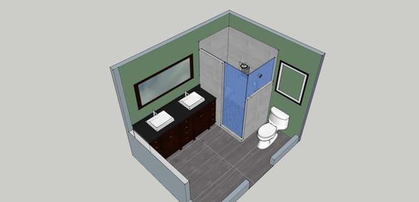 Master bath, rough design