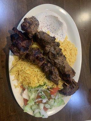 Beef kabob entree