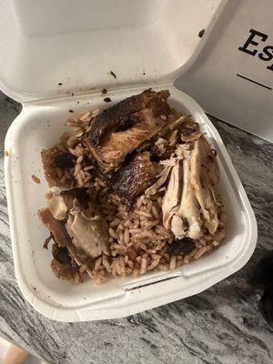 Dry Rice & Peas stone hard chicken