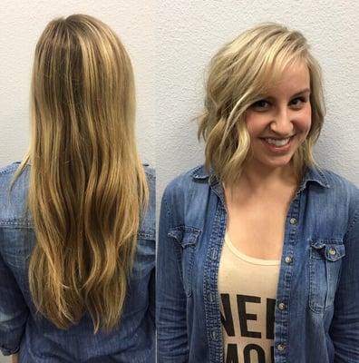 Blonde highlights and a flirty haircut