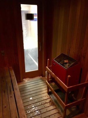 Hot sauna room on this cold day