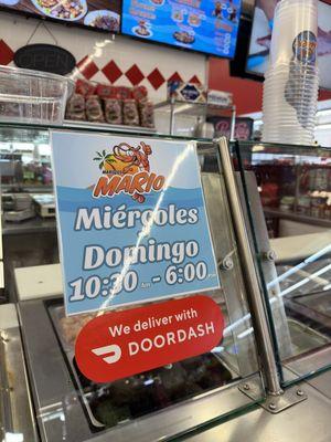 We hope to see your faces soon! We would also like to announce that you can now find us on DoorDash under Mariscos Mario!