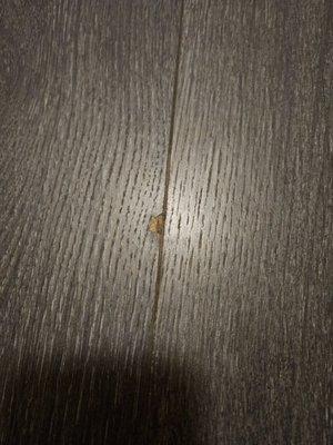 Gash in laminate plank from install