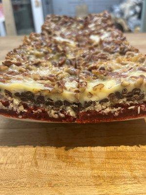 Gluten free sugar free red velvet 7 layer bars