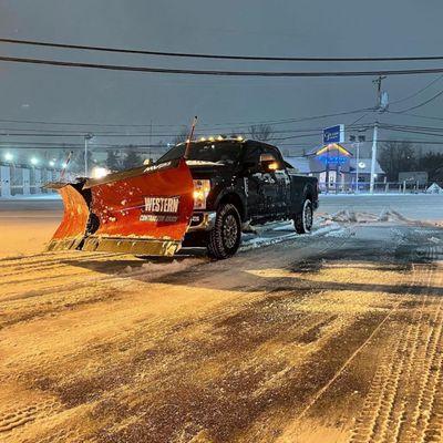 Plow truck in action