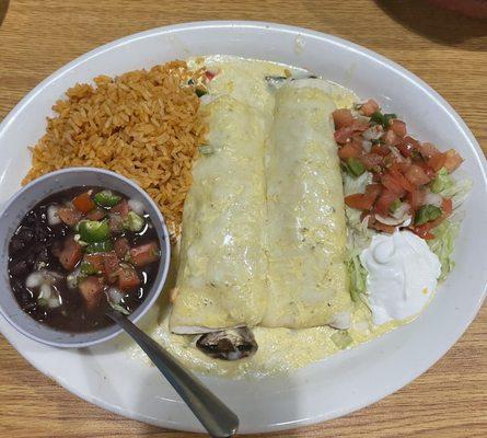 Mushrooms/Spinach enchiladas