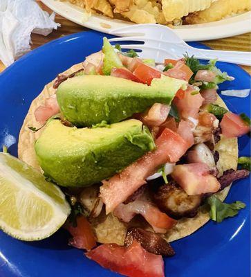 Tostada de pulpo grilled to perfection! Yum!