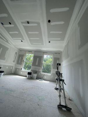 Master Bedroom drywall installation  Completed by us. Www.ktplastering.com