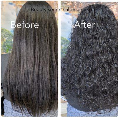 Beautiful perm before and after