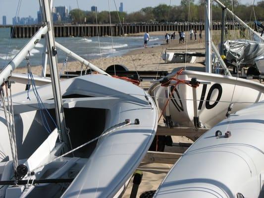 northwestern's sailing center shares space with clark street beach