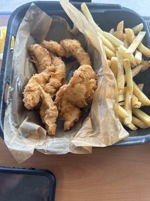 Chicken Strips and fries. Great!