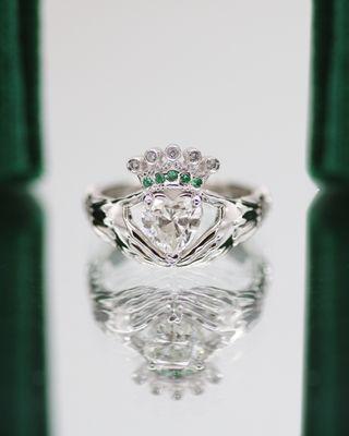 Stunning Claddagh style engagement ring.