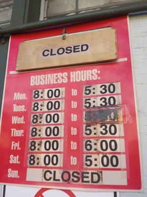 Store hours