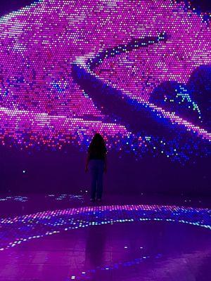 My daughter, being immersed IN the light show.