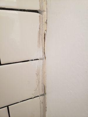 Bad caulking job in apartment