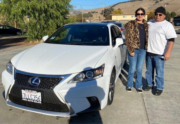 Congratulations Sandra on your purchase the beautiful Lexus CT200h F-sport