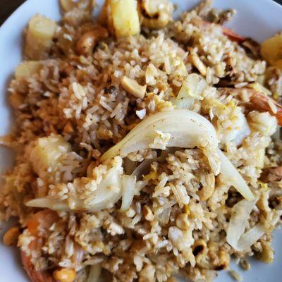 Shrimp and Pineapple Fried Rice with Cashews.