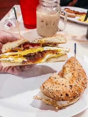 Breakfast sandwich with bacon