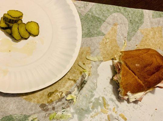 Black Forest Ham Sub - DIDN'T INCLUDE THE PICKLES, BARELY MAYO - just didn't taste good or appealing.