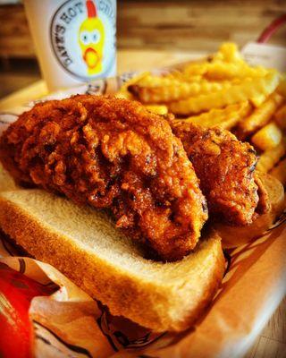 And you, maybe you'll remember me What I gave is yours to keep  2 Extra Hot  Tenders w/ Fries Combo from #daveshotchicken