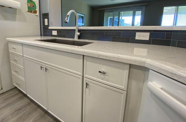 Beautifully installed quartz countertops.