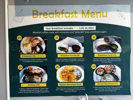 Breakfast menu. You can order it all day!