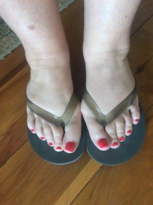 My moms red toes