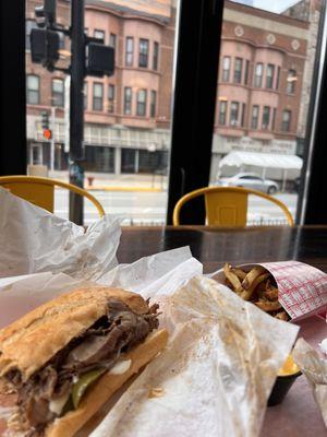 Beef sandwich with fries - so so so good!!!!