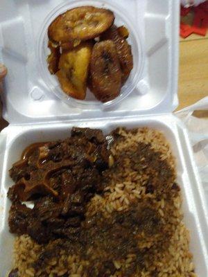 Ox tails@ rice @peas